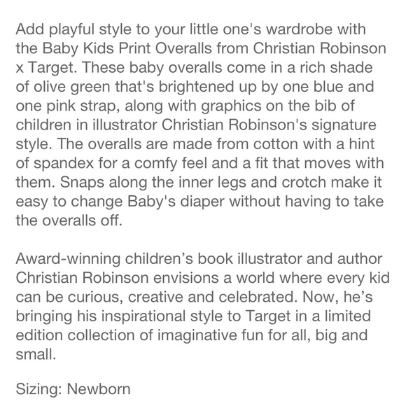 ☀️ Christian Robinson x target newborn overalls - Picture 8 of 8